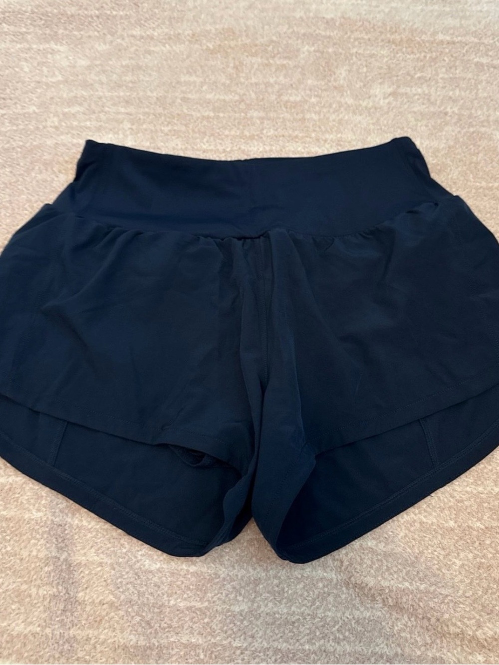 Women’s navy Athletic Shorts - High Waist Running Shorts